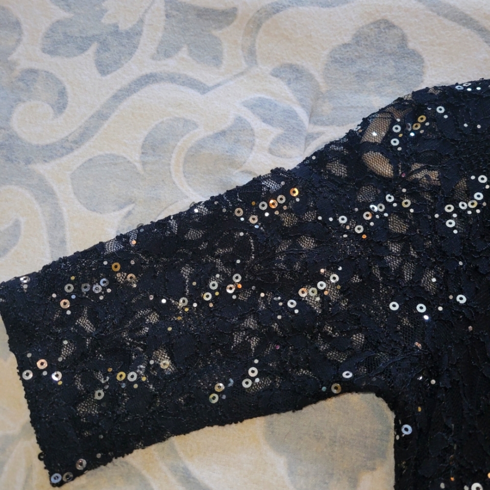 Dressy black and sequin Rabbit Rabbit Rabbit Designs dress size 10. - Picture 2 of 6